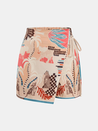 Falda Short Cruzada con Cintura Anudada y Estampado Animal