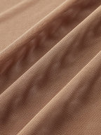 Color Block One-Piece Swimsuit & Cover-Up Skirt Set
