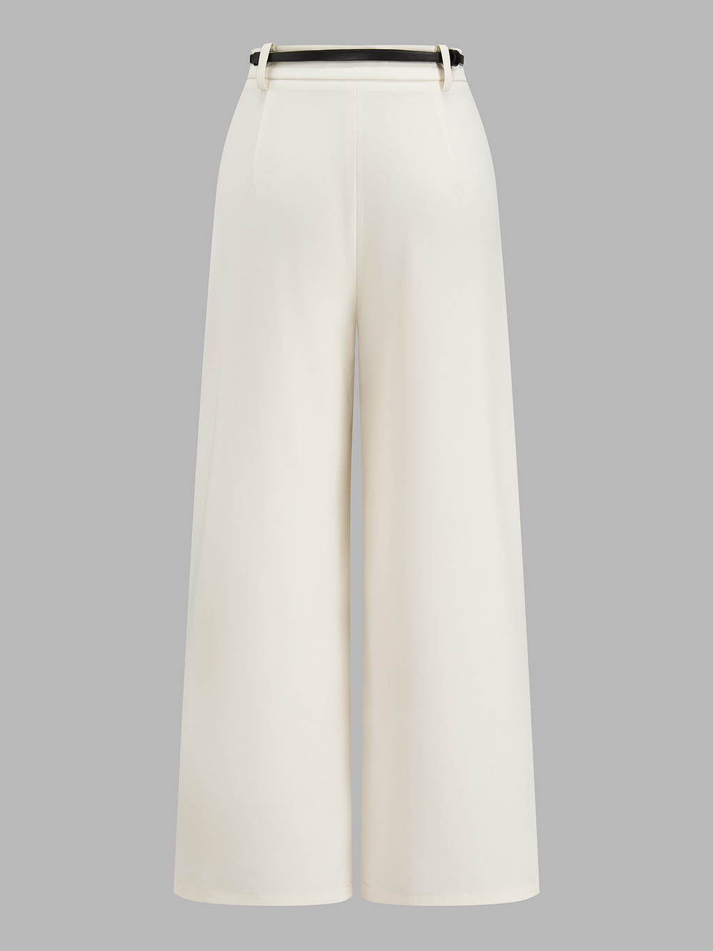 Pantalón Ancho Plisado de Cintura Media con Cinturón