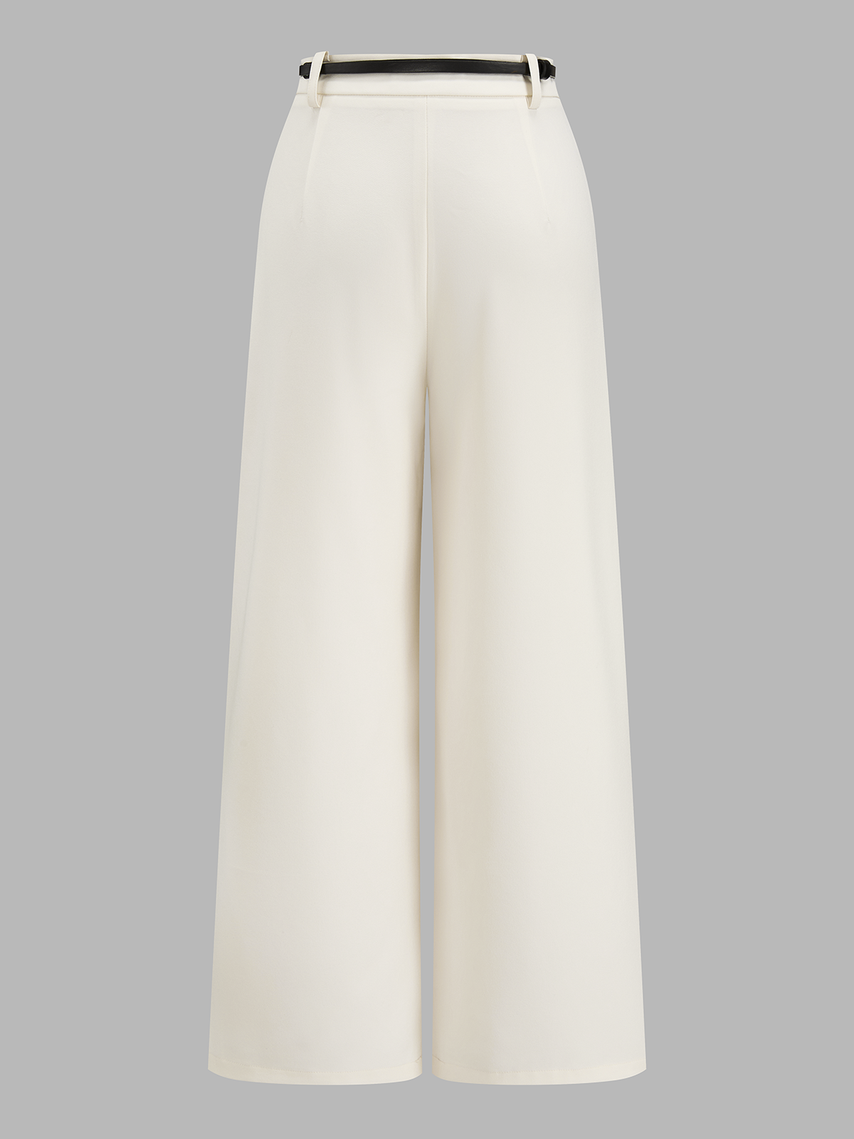 Pantalón Ancho Plisado de Cintura Media con Cinturón