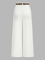 Pantalón Ancho de Cintura Media con Cinturón