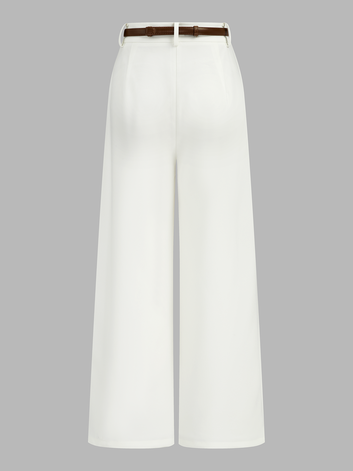 Pantalón Ancho de Cintura Media con Cinturón