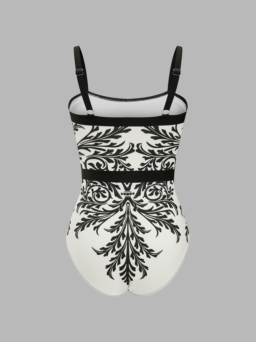 Baroque Print One-Piece Swimsuit & Sarong Set