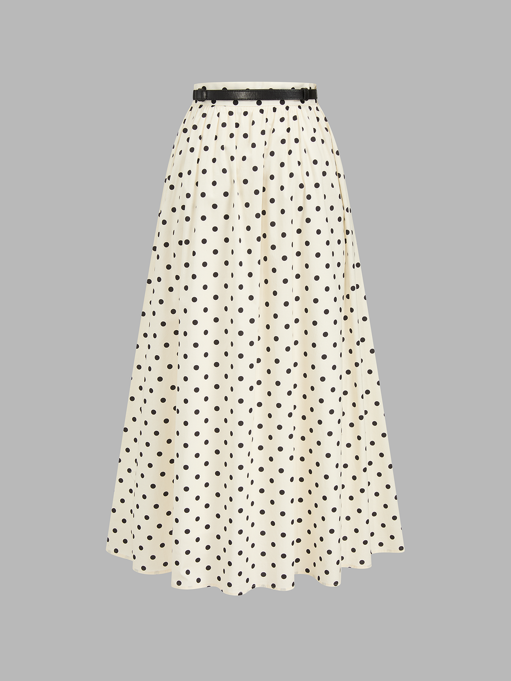 Falda Maxi de Lunares con Cinturón
