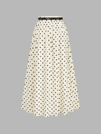 Falda Maxi de Lunares con Cinturón