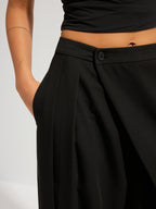 Pantalón Ancho Globo con Superposición Asimétrica