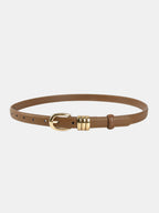 Slim Metal Buckle Leather Belt