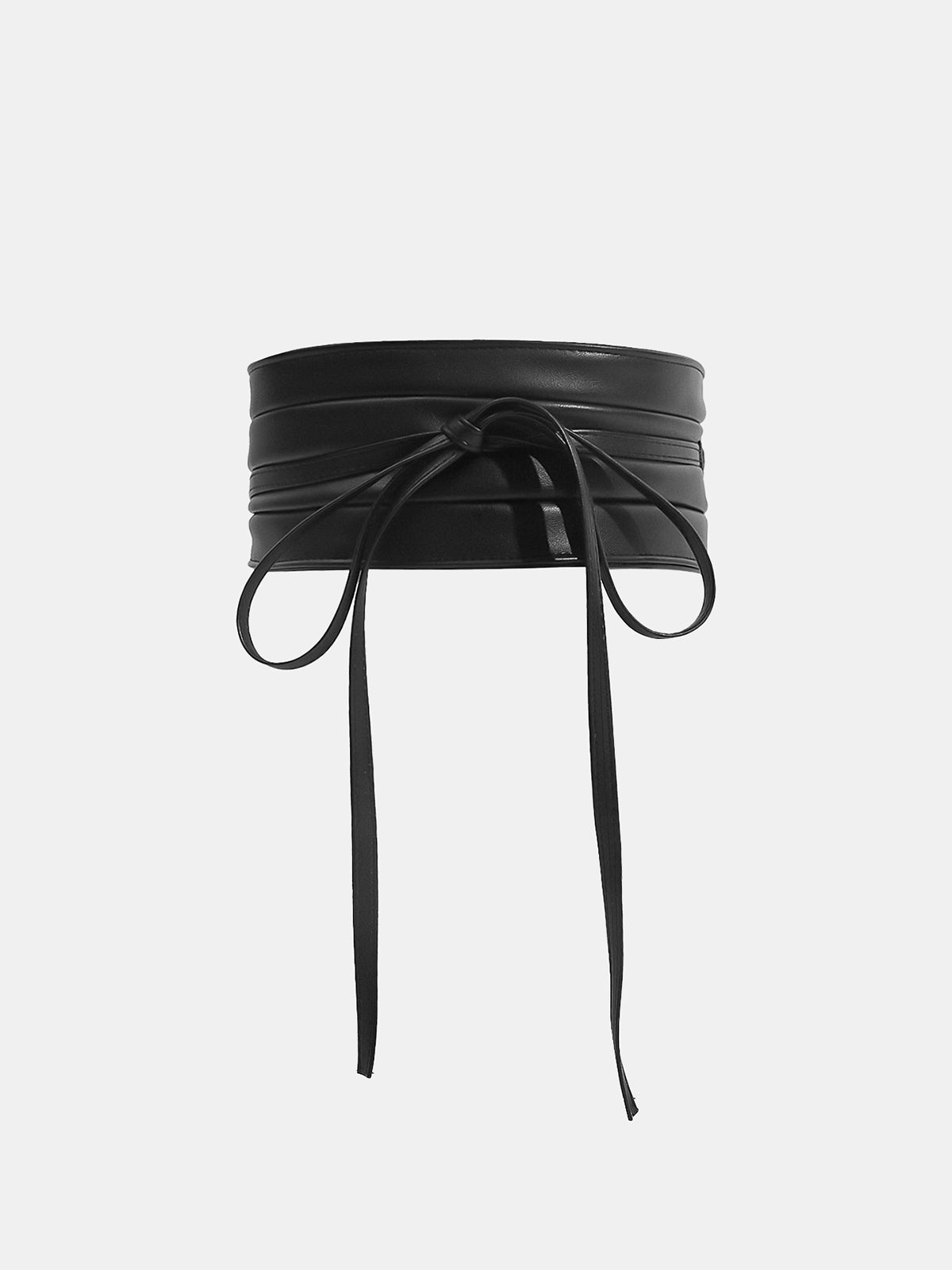Wide Self Tie Faux Leather Waist Belt