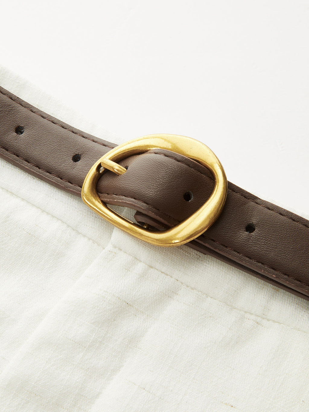 Shorts de Lino con Cinturón y Cintura Alta