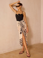 Bow Cami One Piece Swimsuit & Sarong Set