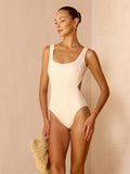 Ribbed Cutout One Piece Swimsuit