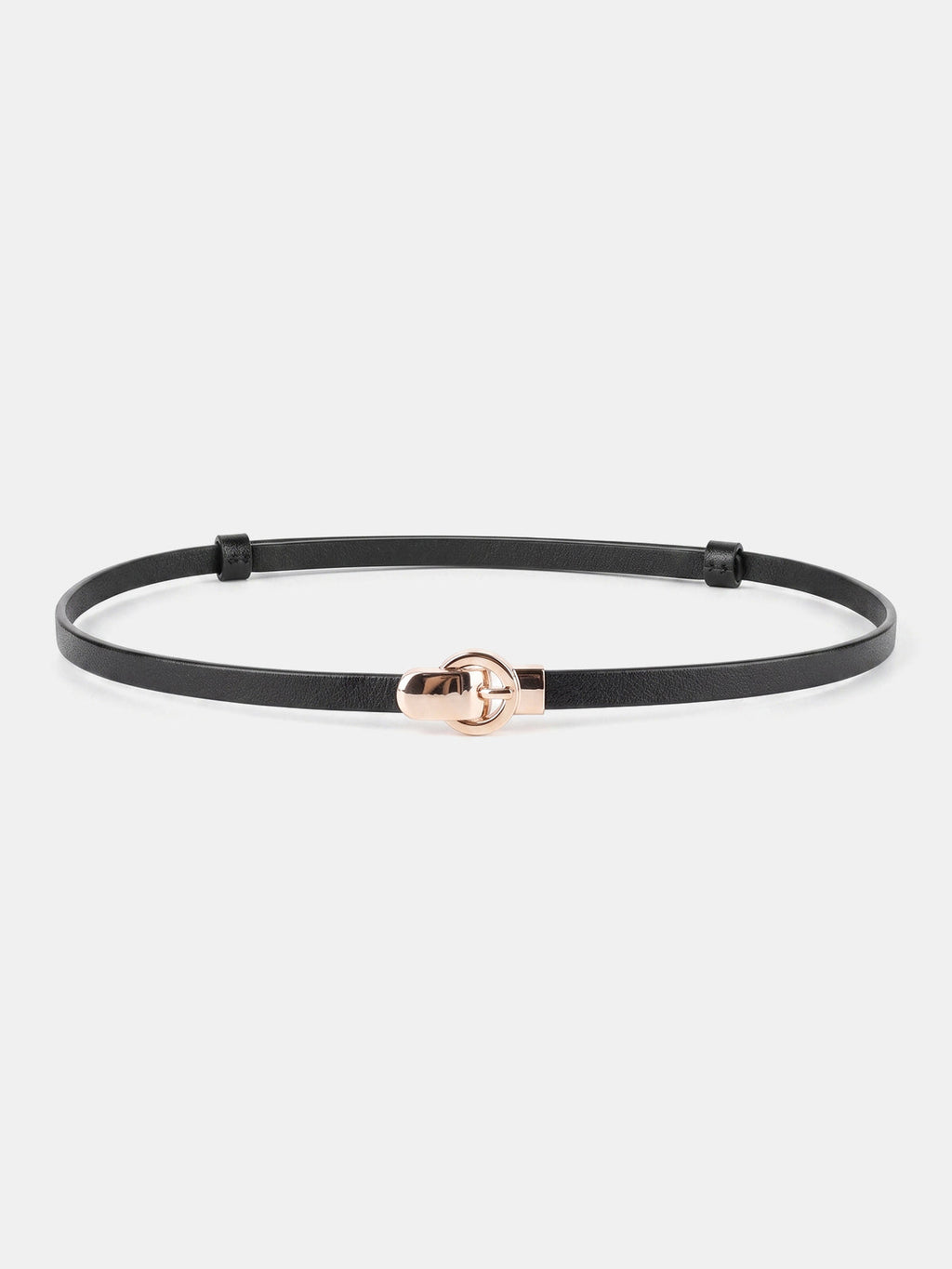 Slim Metal Buckle Leather Waist Belt