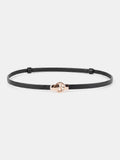 Slim Metal Buckle Leather Waist Belt