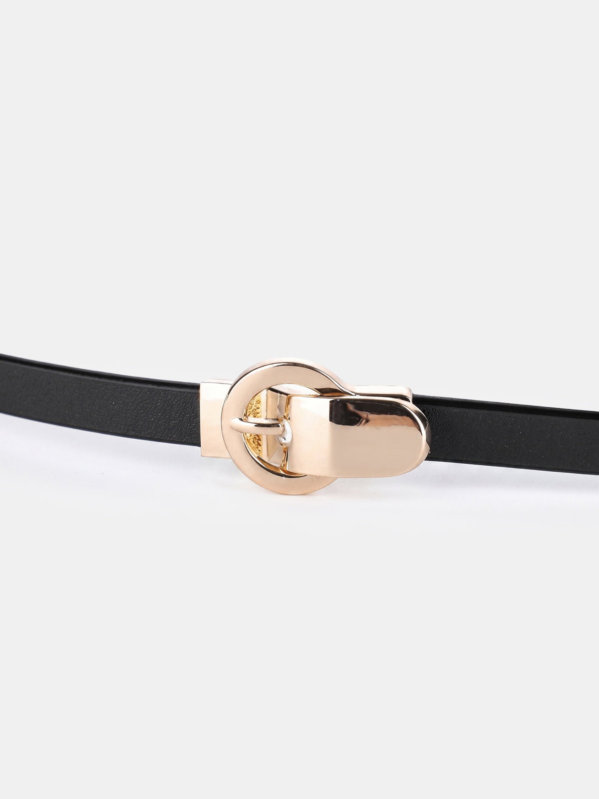 Slim Metal Buckle Leather Waist Belt