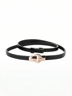 Slim Metal Buckle Leather Waist Belt