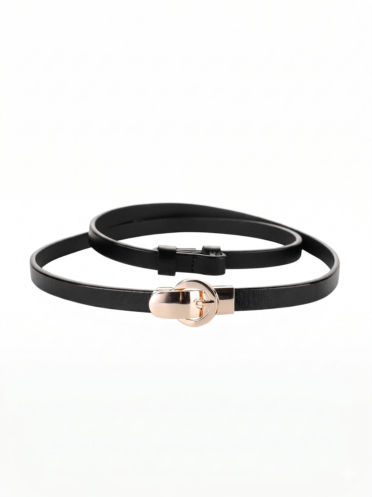 Slim Metal Buckle Leather Waist Belt