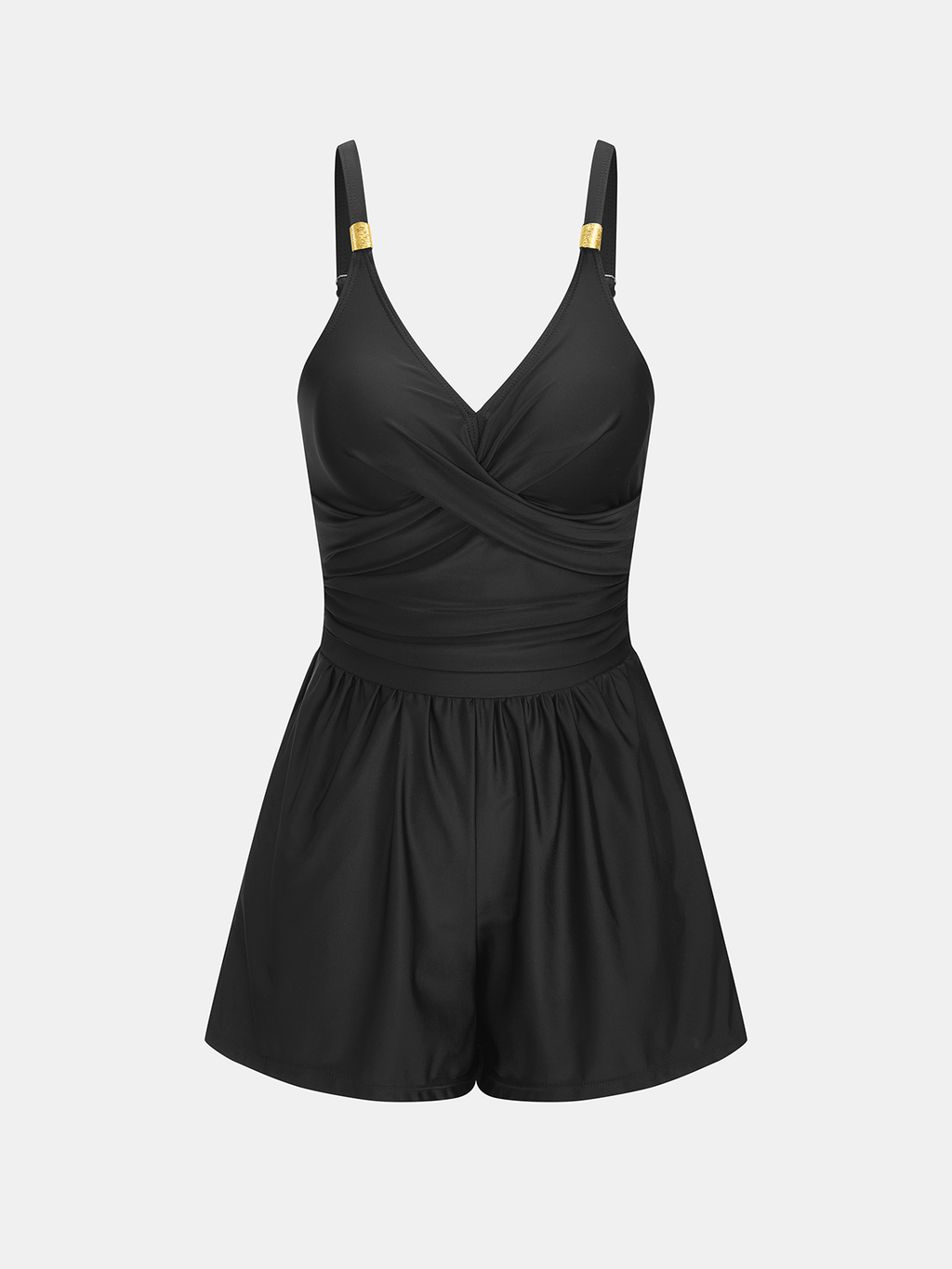 V-Neck Twist One Piece Romper Swimsuit