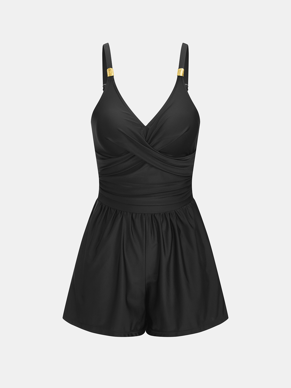 V-Neck Twist One Piece Romper Swimsuit