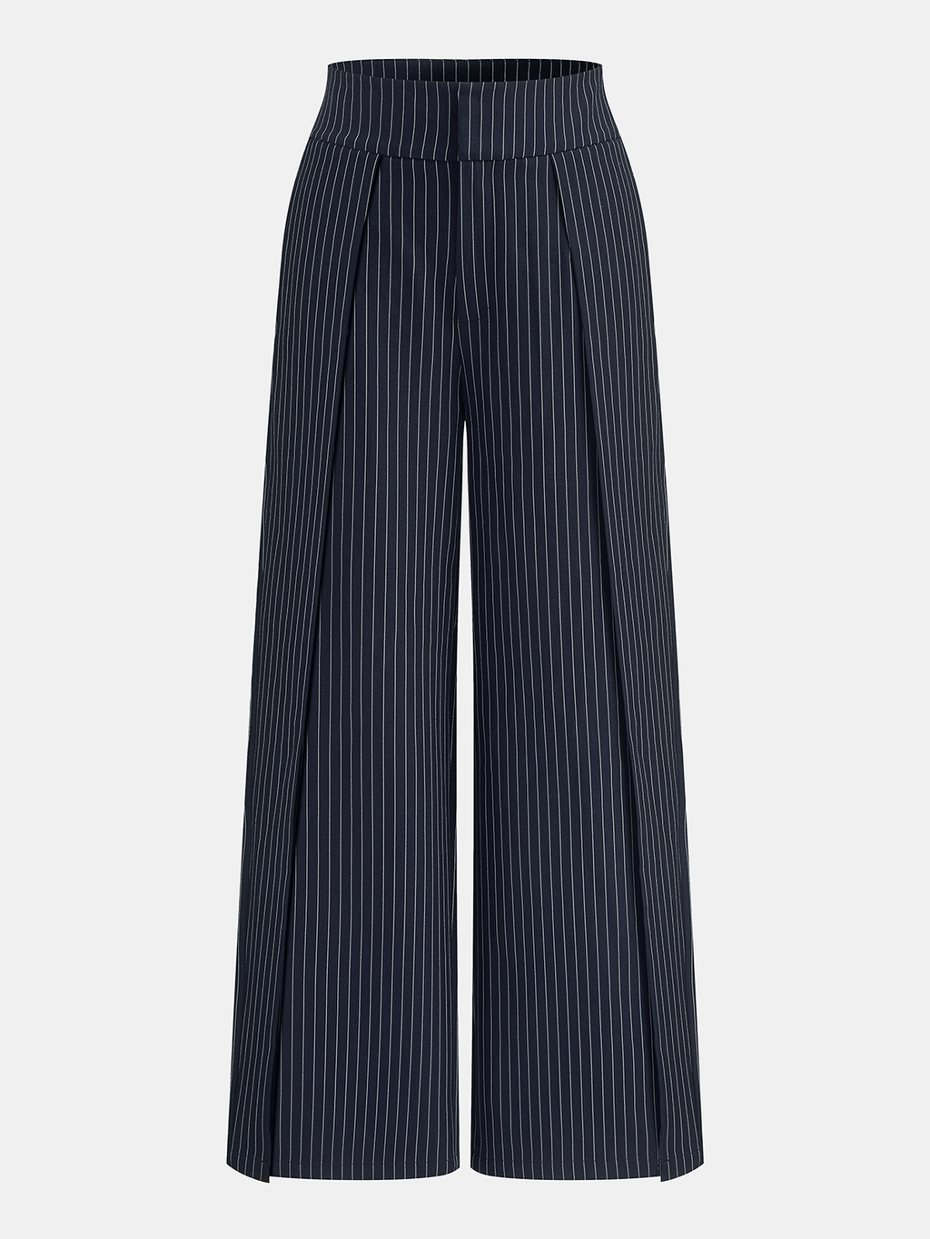 Pantalón Ancho de Raya Diplomática de Cintura Media