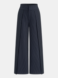 Pantalón Ancho de Raya Diplomática de Cintura Media