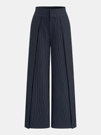 Pantalón Ancho de Raya Diplomática de Cintura Media