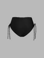 Contrast Scallop Trim Halter Two Piece Bikini