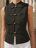 Mandarin Collar Chinese Knot Vest