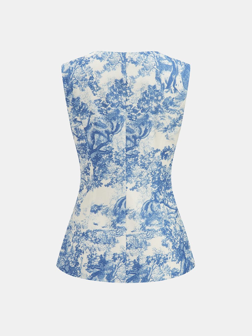Conjunto de Chaleco con Estampado Toile y Pantalón Ancho