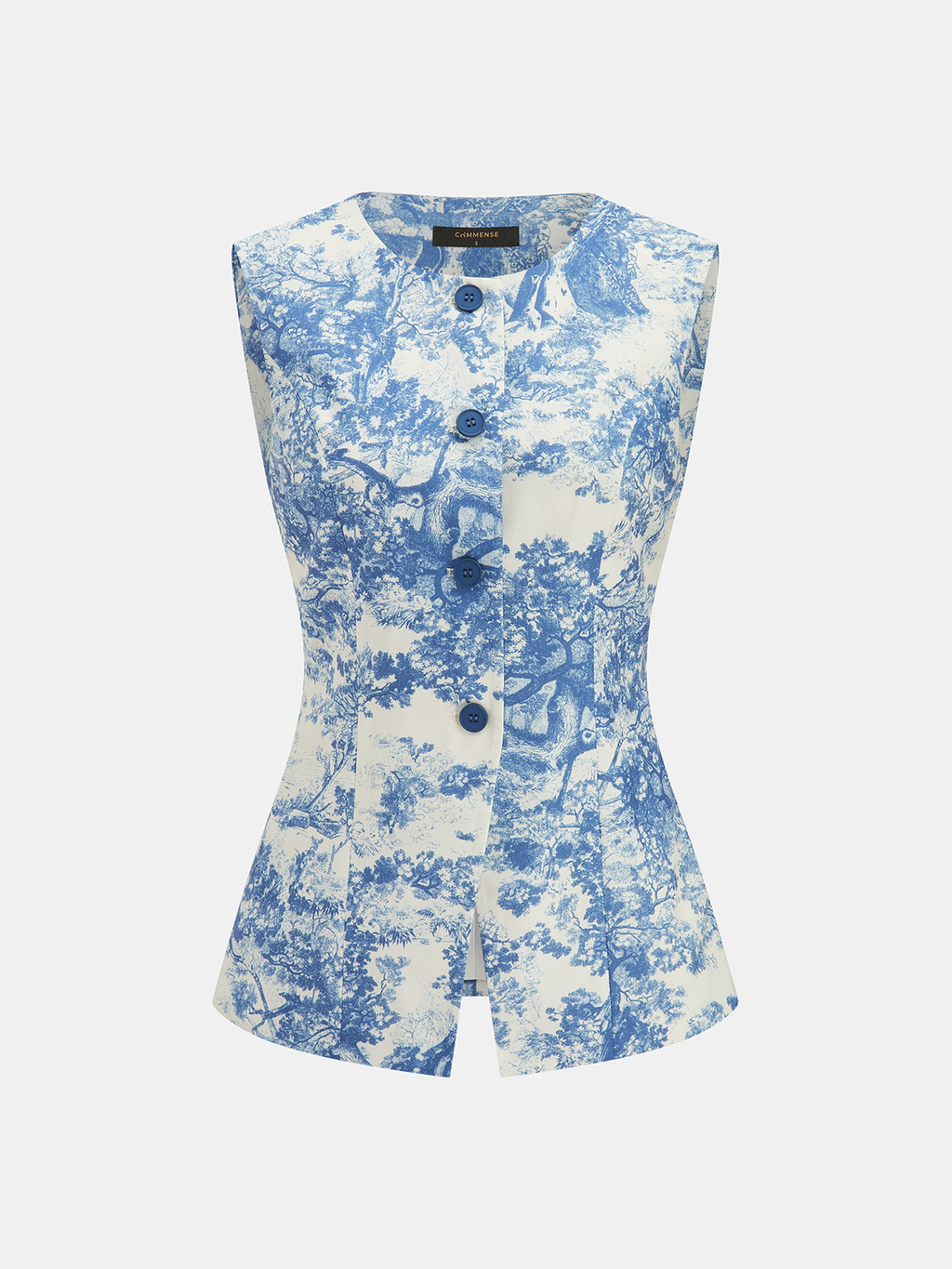 Conjunto de Chaleco con Estampado Toile y Pantalón Ancho