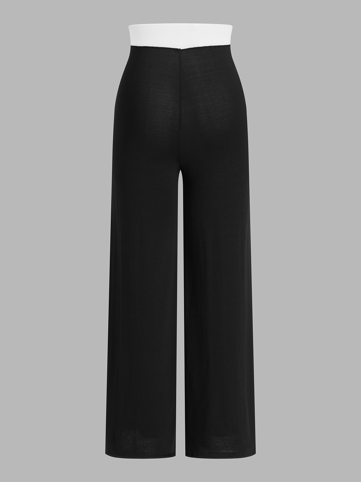 Conjunto de Chaleco de Punto con Ribete de Contraste y Pantalón