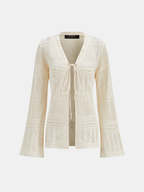Crochet Knit Cardigan & Mini Skirt Set