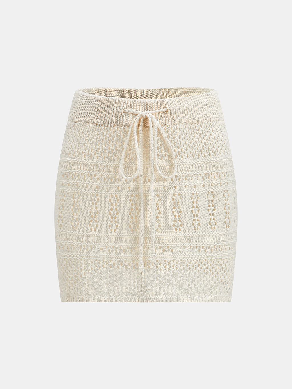Crochet Knit Cardigan & Mini Skirt Set