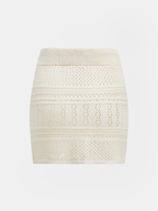Crochet Knit Cardigan & Mini Skirt Set