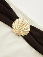 Color Block Shell Accent Bikini Set