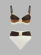 Color Block Shell Accent Bikini Set