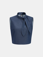 Conjunto de Blusa Sin Mangas con Cuello Anudado y Pantalón