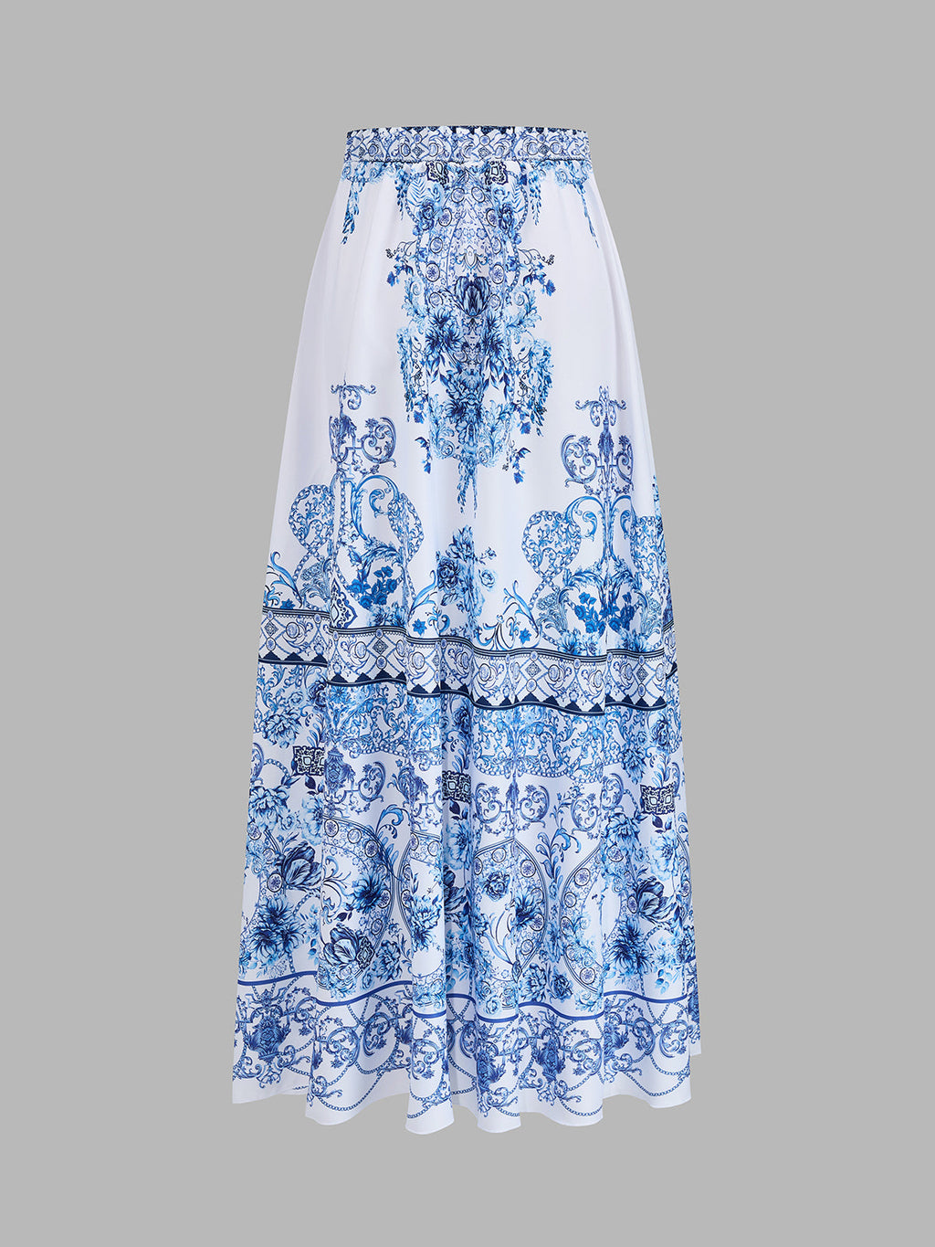 Tie-Strap Printed One-Piece Swimsuit & Skirt Set