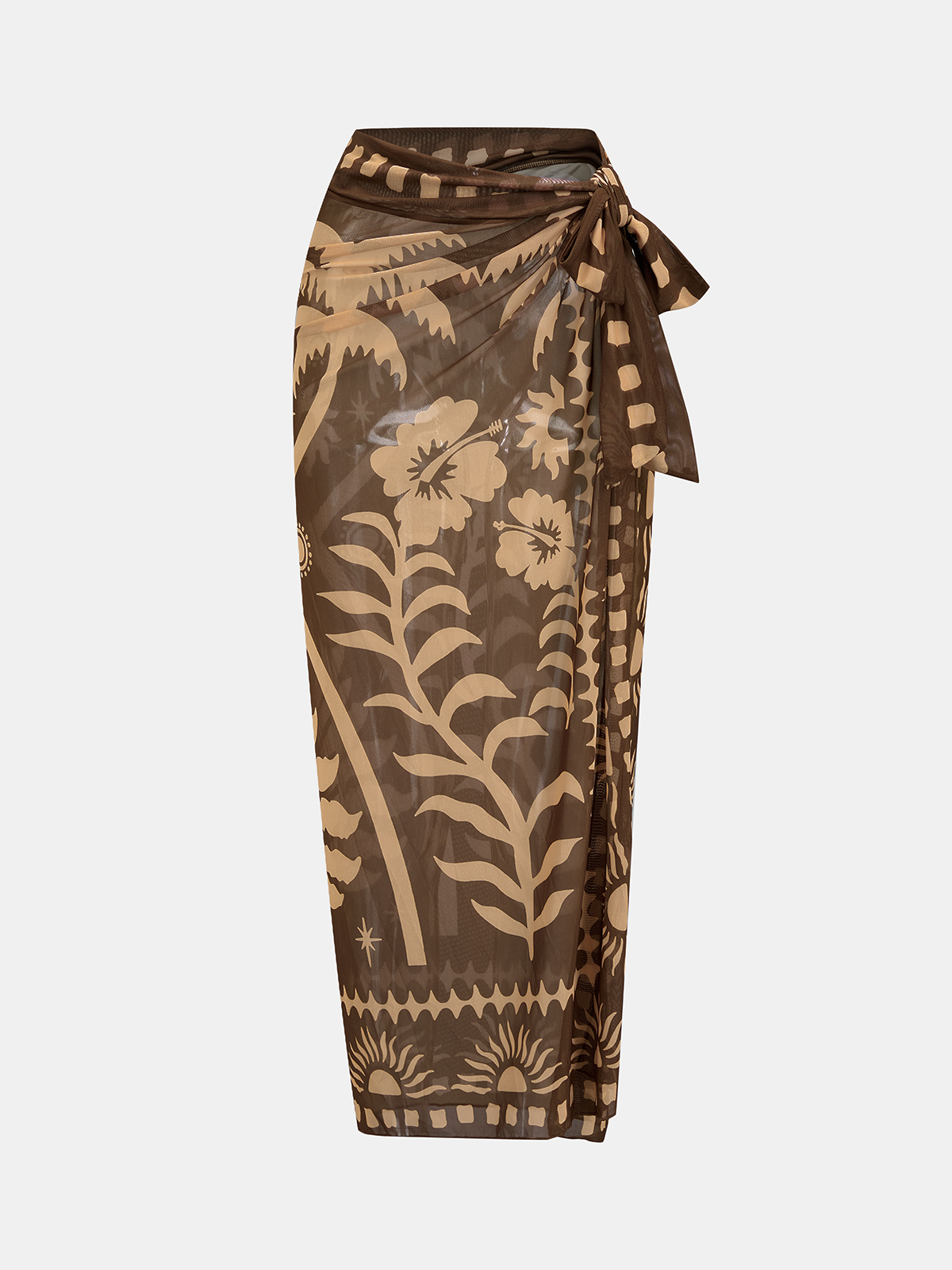 Beaded Textured One Piece Swimsuit & Sarong Set