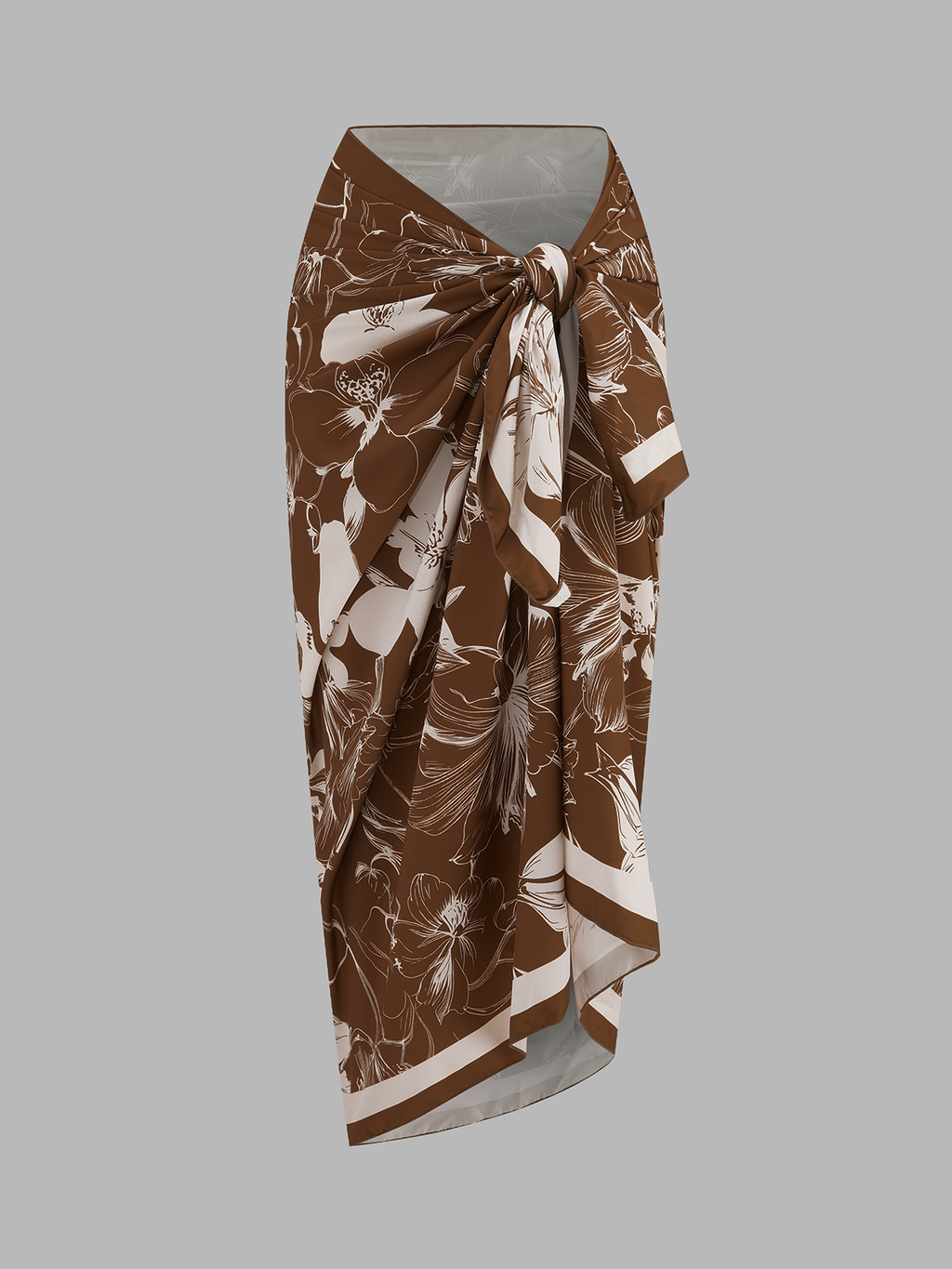 Striped One-Piece Swimsuit & Sarong Set