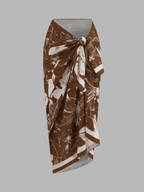 Striped One-Piece Swimsuit & Sarong Set