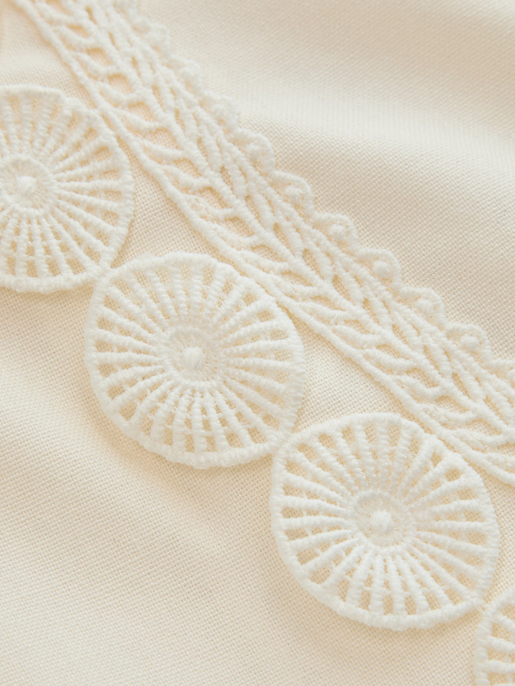 Shorts de Lino y Algodón con Dobladillo de Encaje Crochet