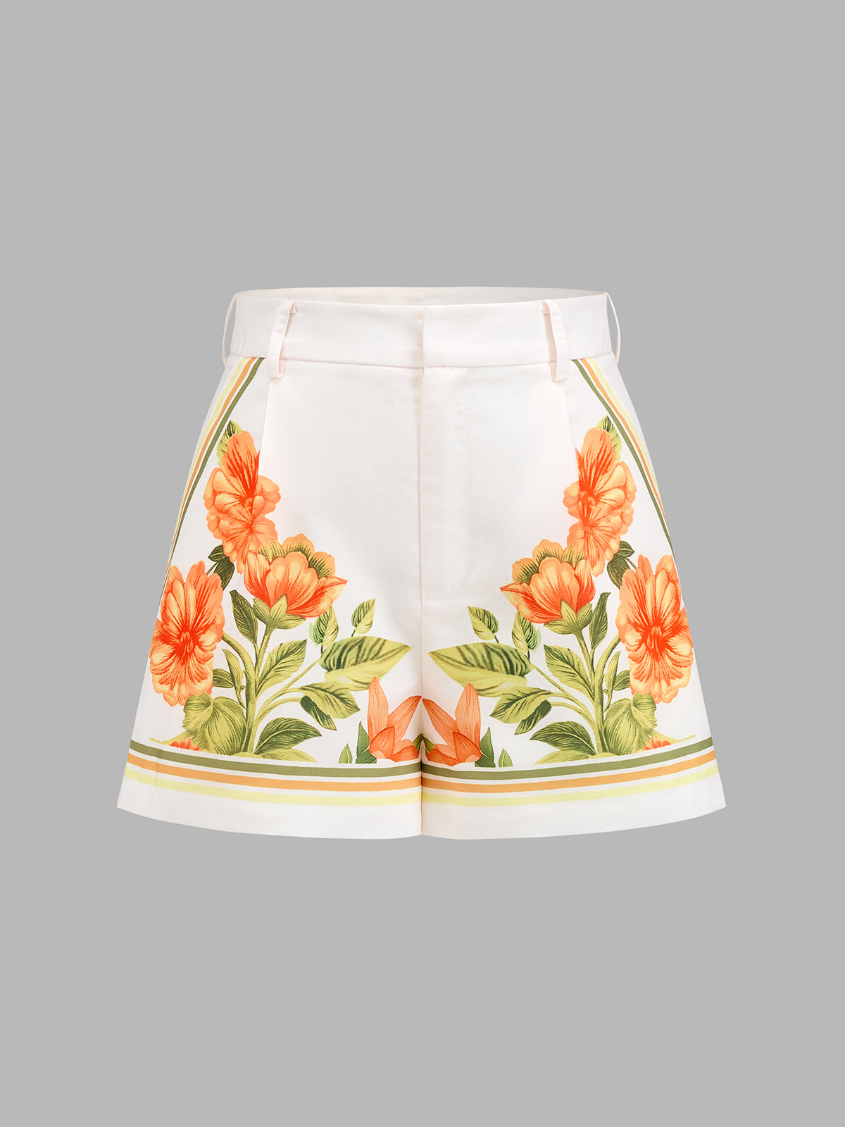 Conjunto de Top Halter y Shorts con Estampado Floral