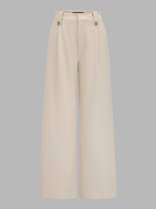 Conjunto de Chaleco Corto Entallado Cuello en V con Botones y Pantalón Ancho