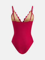 Laser-Cut One-Piece Swimwear & Skirt Set