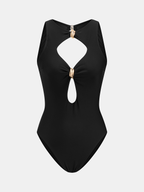 Cutout Metal Accent One Piece Swimsuit