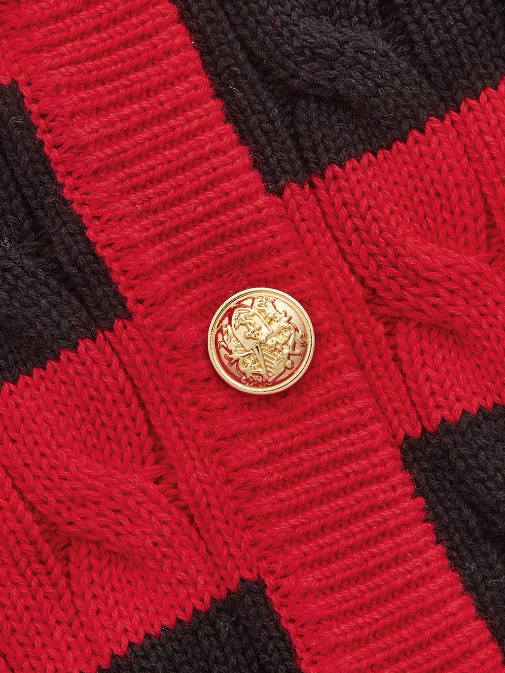 Striped Cable Knit Short Sleeve Cardigan