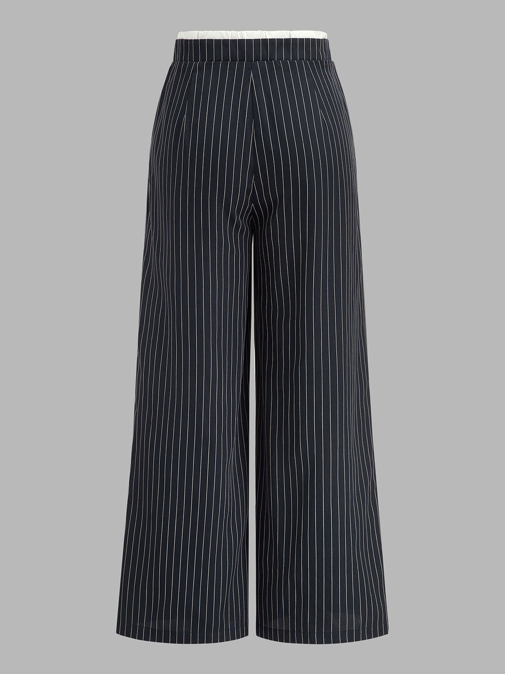 Pantalón de Raya Diplomática con Cinturilla de Contraste y Cordón