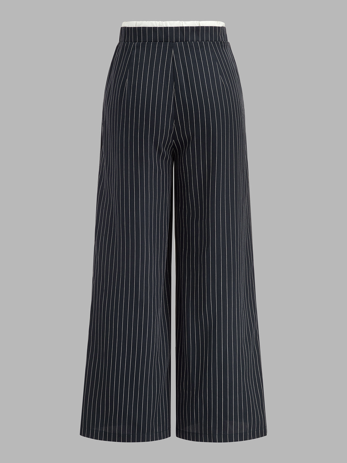 Pantalón de Raya Diplomática con Cinturilla de Contraste y Cordón