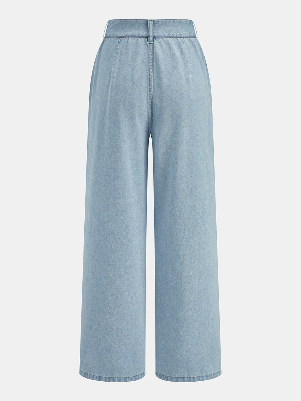 Conjunto de Top Corto de Denim Sin Mangas y Pantalón Plisado