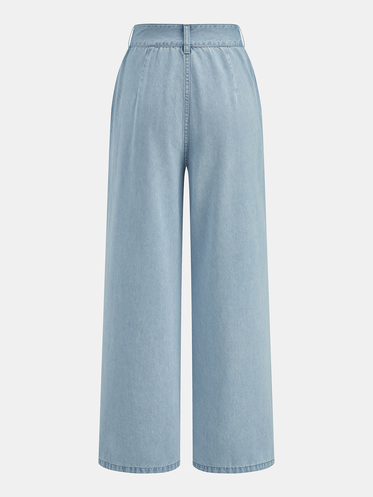 Conjunto de Top Corto de Denim Sin Mangas y Pantalón Plisado